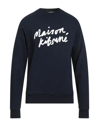 Maison Kitsuné Man Sweatshirt Midnight Blue Size Xs Cotton