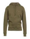 Maison Kitsuné Man Sweatshirt Military Green Size L Cotton In Black