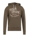 Maison Kitsuné Man Sweatshirt Military Green Size M Cotton In Green