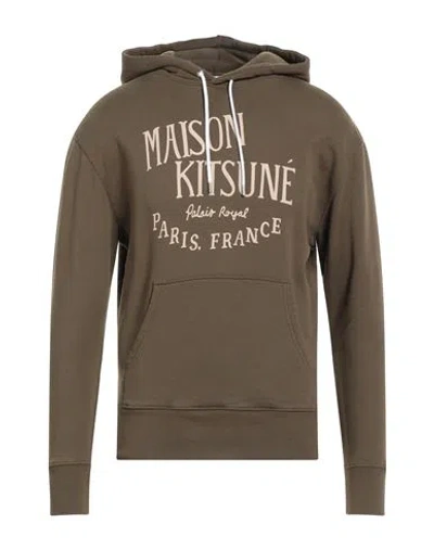 Maison Kitsuné Man Sweatshirt Military Green Size M Cotton