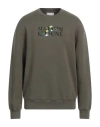 Maison Kitsuné Man Sweatshirt Military Green Size M Cotton In Green
