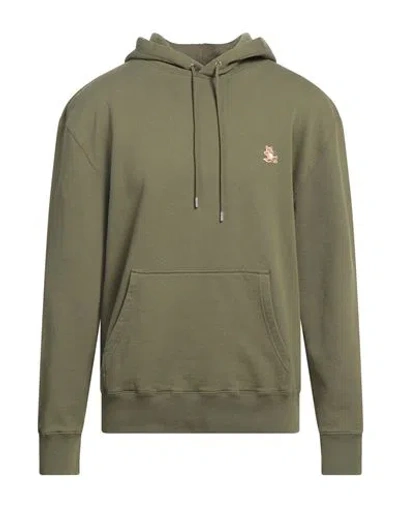 Maison Kitsuné Man Sweatshirt Military Green Size S Cotton