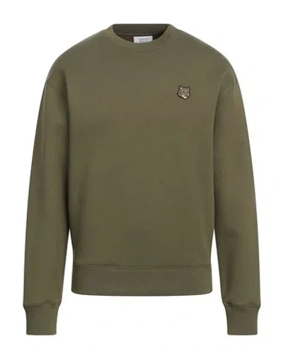 Maison Kitsuné Man Sweatshirt Military Green Size L Cotton