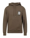 Maison Kitsuné Man Sweatshirt Military Green Size M Cotton In Brown