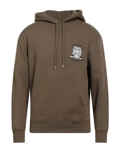 MAISON KITSUNÉ MAISON KITSUNÉ MAN SWEATSHIRT MILITARY GREEN SIZE M COTTON