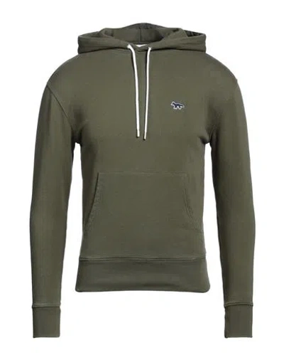 Maison Kitsuné Man Sweatshirt Military Green Size S Cotton