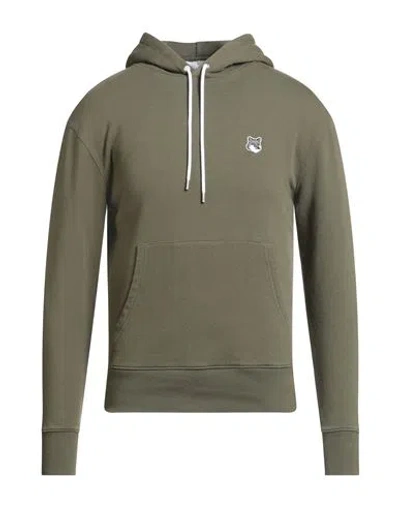 Maison Kitsuné Man Sweatshirt Military Green Size S Cotton