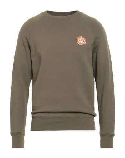 Maison Kitsuné Man Sweatshirt Military Green Size Xs Cotton