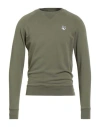 Maison Kitsuné Man Sweatshirt Military Green Size Xs Cotton In Green