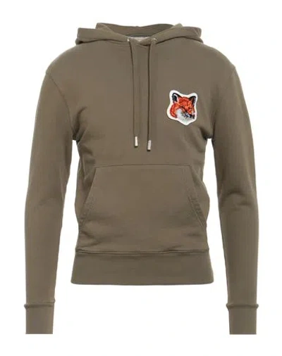 Maison Kitsuné Man Sweatshirt Military Green Size Xxs Cotton