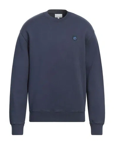 Maison Kitsuné Man Sweatshirt Navy Size S Cotton In Blue