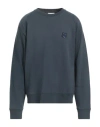 Maison Kitsuné Man Sweatshirt Navy Size L Cotton In Navy Blue