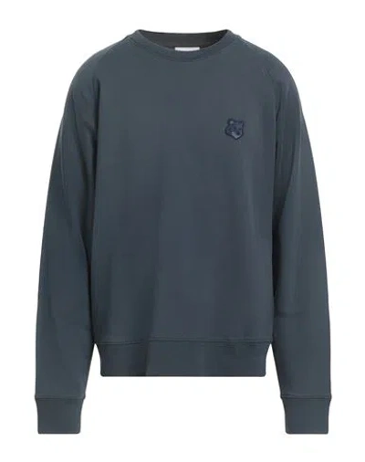 Maison Kitsuné Man Sweatshirt Navy Size L Cotton In Navy Blue