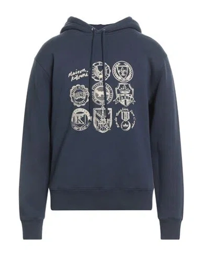 Maison Kitsuné Man Sweatshirt Navy Size L Cotton In Blue