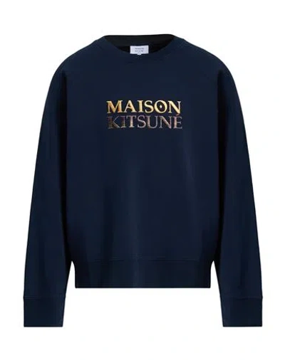 MAISON KITSUNÉ MAISON KITSUNÉ MAN SWEATSHIRT NAVY SIZE L COTTON