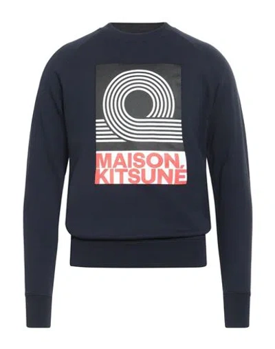 Maison Kitsuné Man Sweatshirt Navy Size M Cotton In Blue