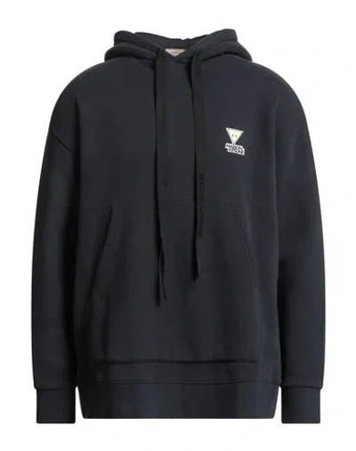 Maison Kitsuné Man Sweatshirt Navy Size M Cotton, Wool In Black