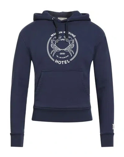 Maison Kitsuné Man Sweatshirt Navy Size Xs Cotton In Blue
