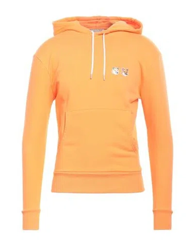 Maison Kitsuné Man Sweatshirt Orange Size L Cotton In Gold
