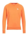 Maison Kitsuné Man Sweatshirt Orange Size L Cotton