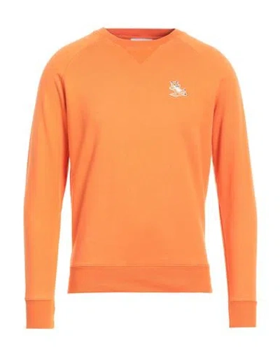 Maison Kitsuné Man Sweatshirt Orange Size M Cotton