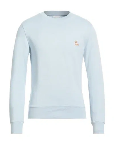 Maison Kitsuné Man Sweatshirt Sky Blue Size Xs Cotton