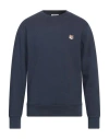 Maison Kitsuné Man Sweatshirt Midnight Blue Size Xs Cotton In Blue