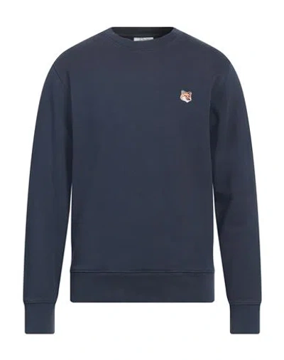 MAISON KITSUNÉ MAISON KITSUNÉ MAN SWEATSHIRT SLATE BLUE SIZE L COTTON