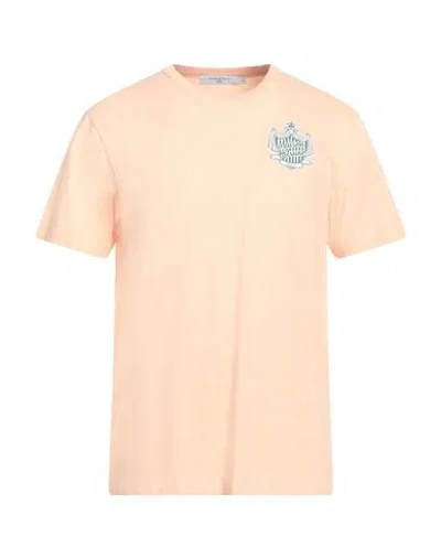 Maison Kitsuné Man T-shirt Apricot Size L Cotton In Orange