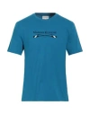 Maison Kitsuné Man T-shirt Azure Size L Cotton In Blue