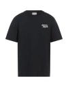 Maison Kitsuné Logo Embroidery Crewneck T-shirt In Black