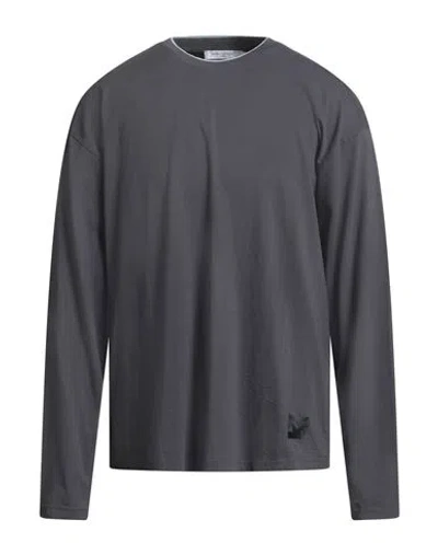 Maison Kitsuné Man T-shirt Charcoal Size Xxl Cotton In Gray