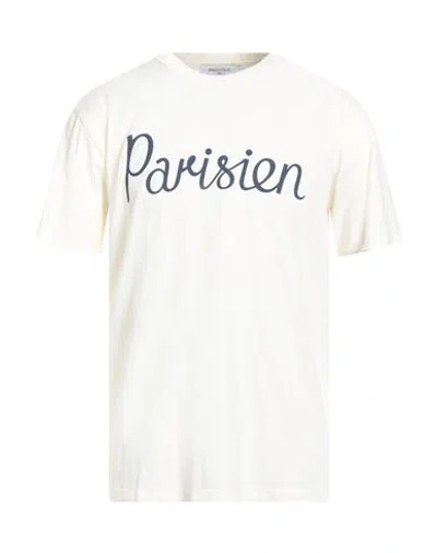 Maison Kitsuné Man T-shirt Cream Size L Cotton In White