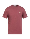 Maison Kitsuné Man T-shirt Garnet Size Xs Cotton In Red