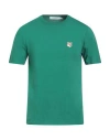 Maison Kitsuné Fox Head Patch Regular Tee Shirt In Green