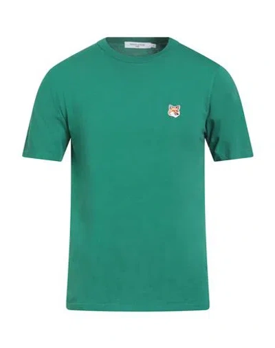 MAISON KITSUNÉ MAISON KITSUNÉ MAN T-SHIRT GREEN SIZE M COTTON