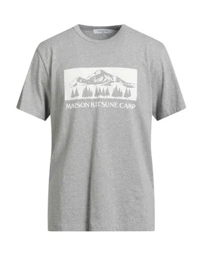 Maison Kitsuné Man T-shirt Grey Size M Cotton In Gray