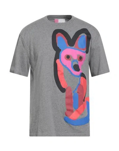 Maison Kitsuné Man T-shirt Grey Size S Cotton In Gray