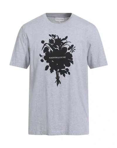 Maison Kitsuné Man T-shirt Grey Size Xs Cotton In Gray