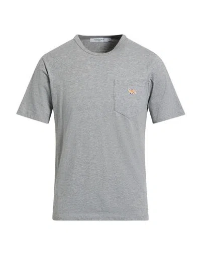 Maison Kitsuné Man T-shirt Grey Size Xs Cotton In Gray