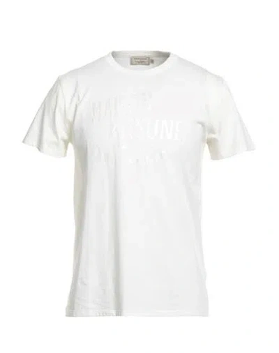 Maison Kitsuné Man T-shirt Ivory Size S Cotton In White