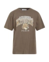 Maison Kitsuné Man T-shirt Khaki Size L Cotton In Beige