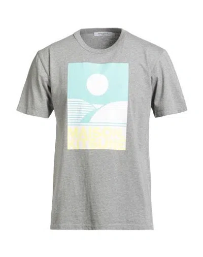 Maison Kitsuné Man T-shirt Light Grey Size L Cotton In Gray