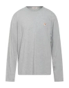 Maison Kitsuné Man T-shirt Light Grey Size Xxl Cotton In Gray