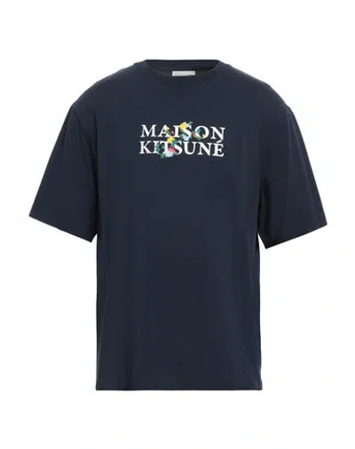 Maison Kitsuné Man T-shirt Midnight Blue Size M Cotton