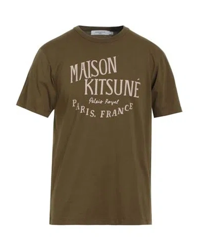 Maison Kitsuné . Man T-shirt Military Green Size L Cotton