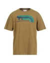 Maison Kitsuné Man T-shirt Military Green Size M Cotton In Brown
