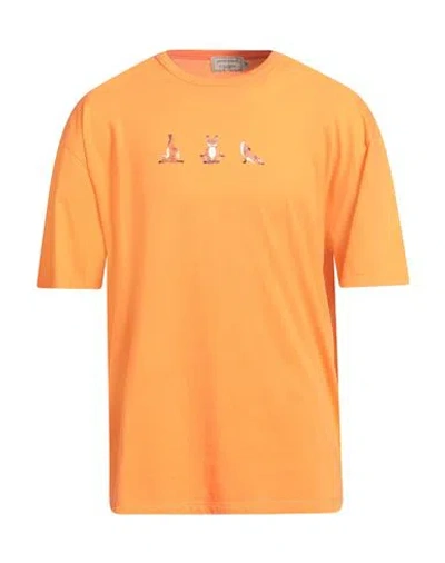 Maison Kitsuné Man T-shirt Orange Size M Cotton