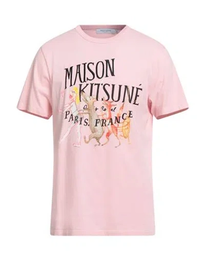 Maison Kitsuné Man T-shirt Pink Size L Cotton