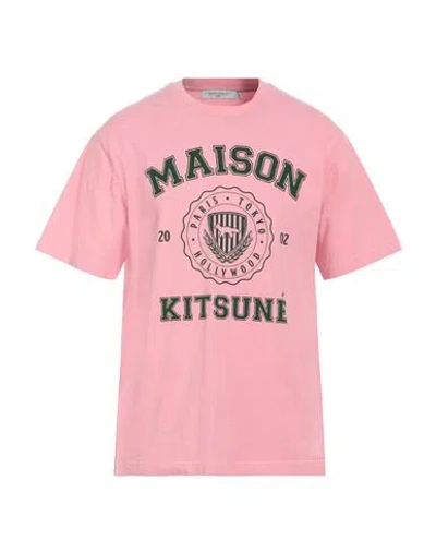 Maison Kitsuné . Man T-shirt Pink Size L Cotton